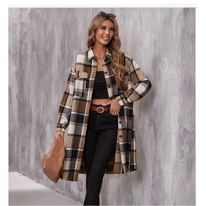 NWOT Plaid Flannel Coat